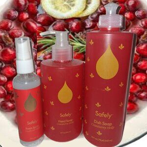 Safelly Home Set Scented Dish Soap, Hand Soap and Room Spray - NWOB